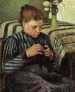 Camille Pissaro Girl Sewing oil painting reproduction